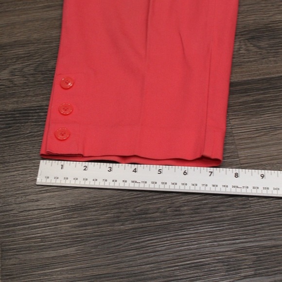Counterparts Coral Pink Capris Cropped Button Hem Trousers Size 12 - Picture 10 of 13